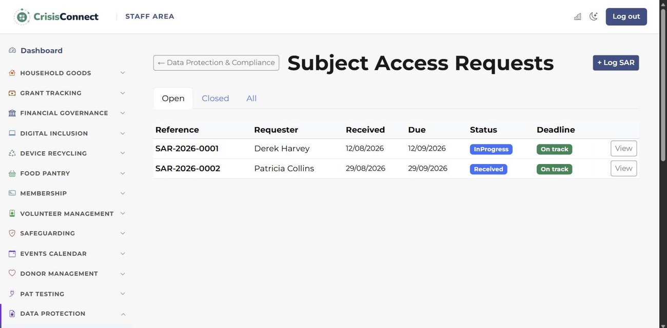 complianceConnect SAR tracker