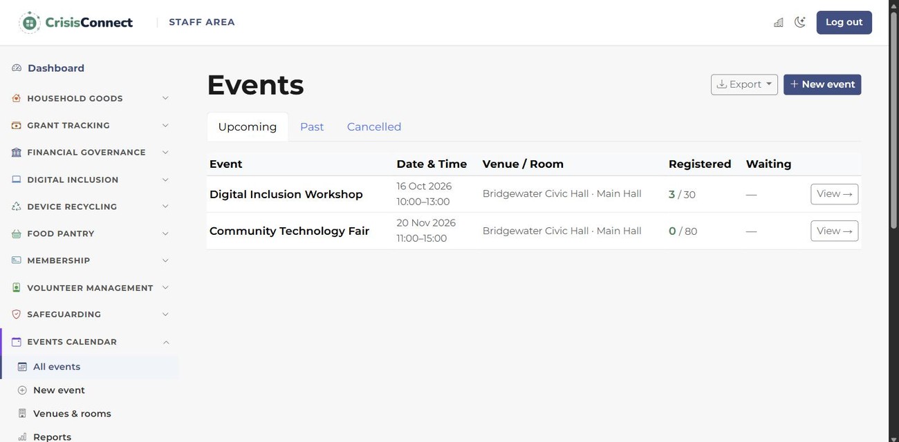 eventConnect in CrisisConnect